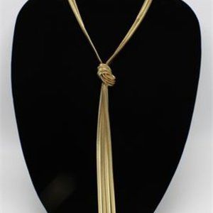 Gold Tone Knot Pendant Chain Necklaces